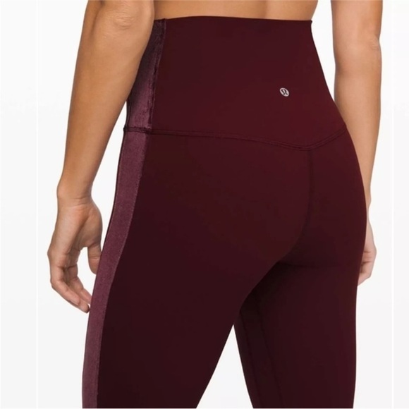 Lululemon Align Super High Rise Velvet Stripe Leggings, Garnet Red, Women's 4 - Picture 2 of 16